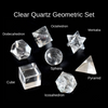 Ensemble géométrique sacré de solides platoniques de Quartz de cristal de 7 pièces, ensemble de géométrie de cristal