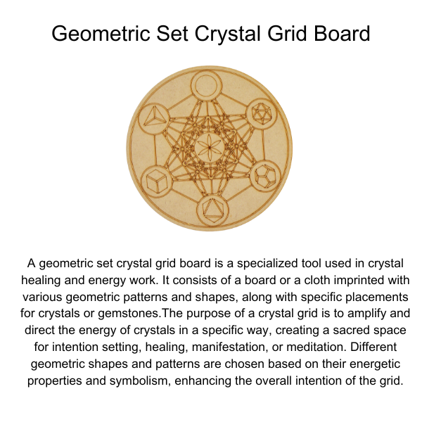 Sacred Geometry Crystal Grid Board, 6" Wooden Crystal Grid Plate