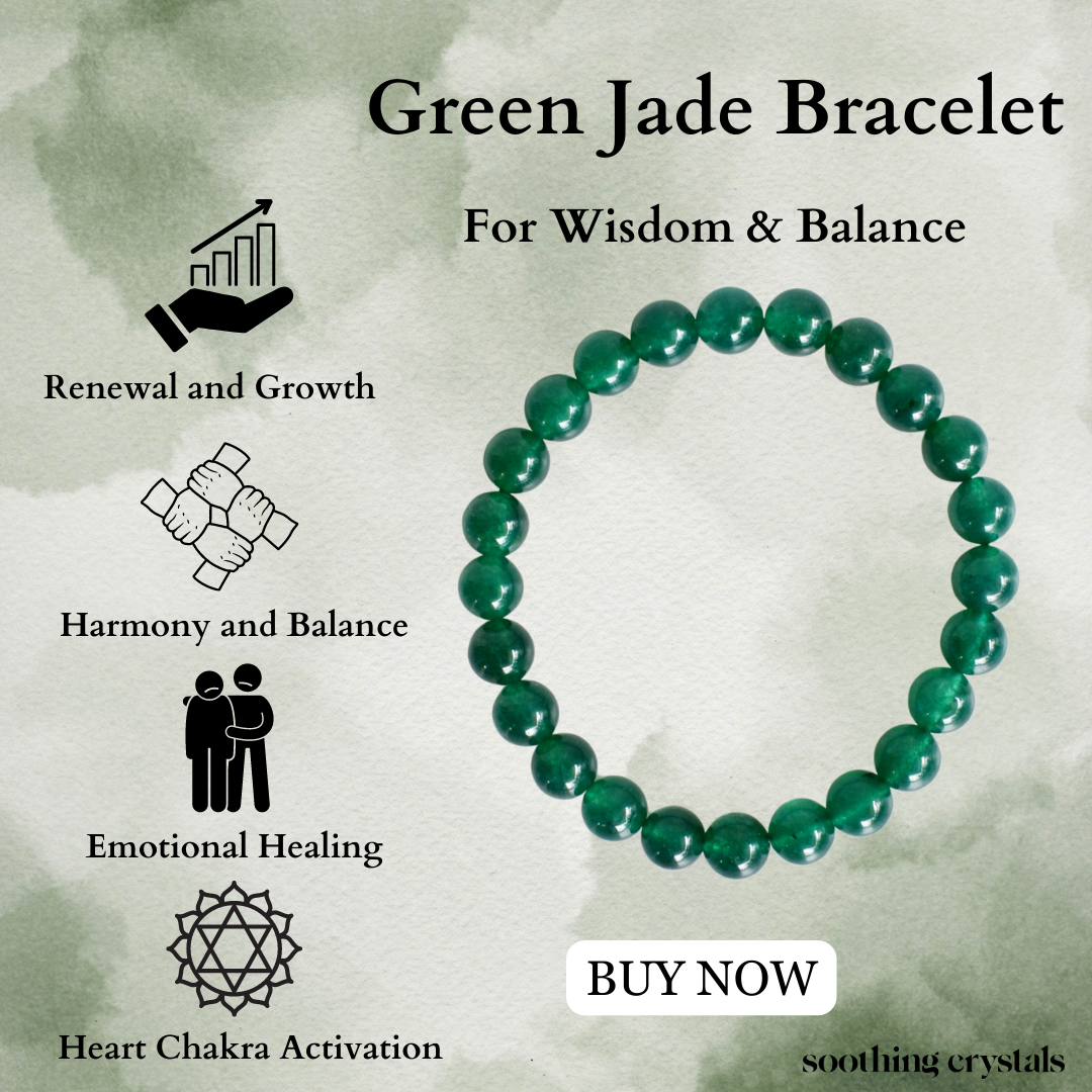 Green Jade Bracelet (Wisdom, Balance)