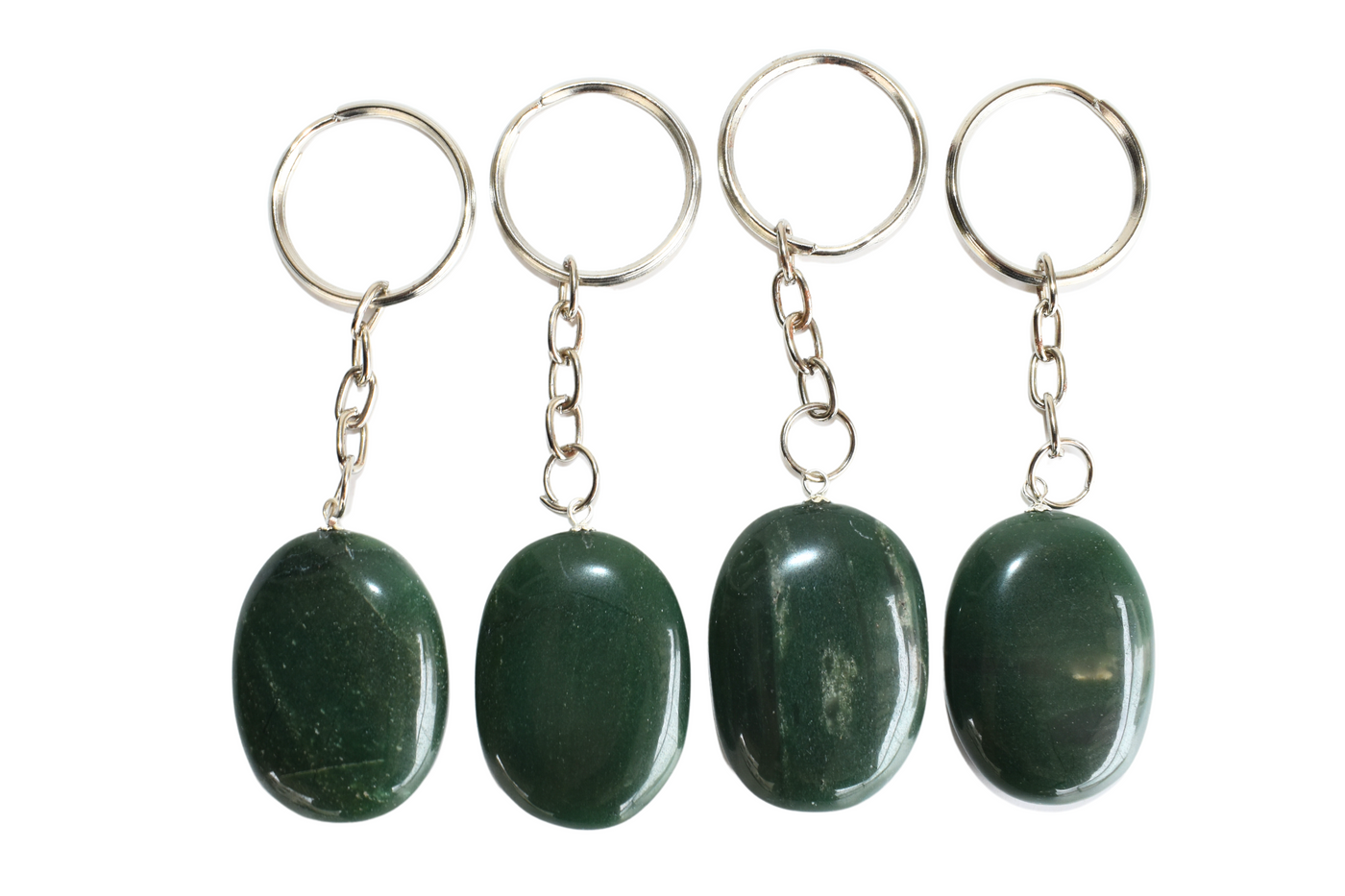 Green Jade Key Chain, Gemstone Keychain Crystal Key Ring (wisdom and balance)