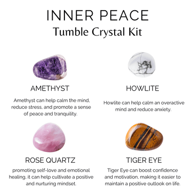 Promoting INNER PEACE Crystal Kit, Gemstone Tumble Kit, Inner Peace Crystal Gift Set