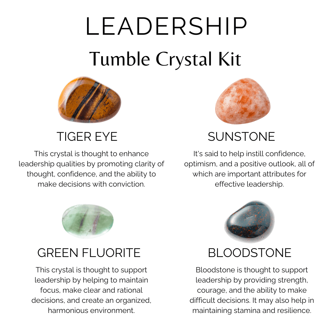 Inspire LEADERSHIP Crystal Kit, Gemstone Tumble Kit, Leadership Crystal Gift Set