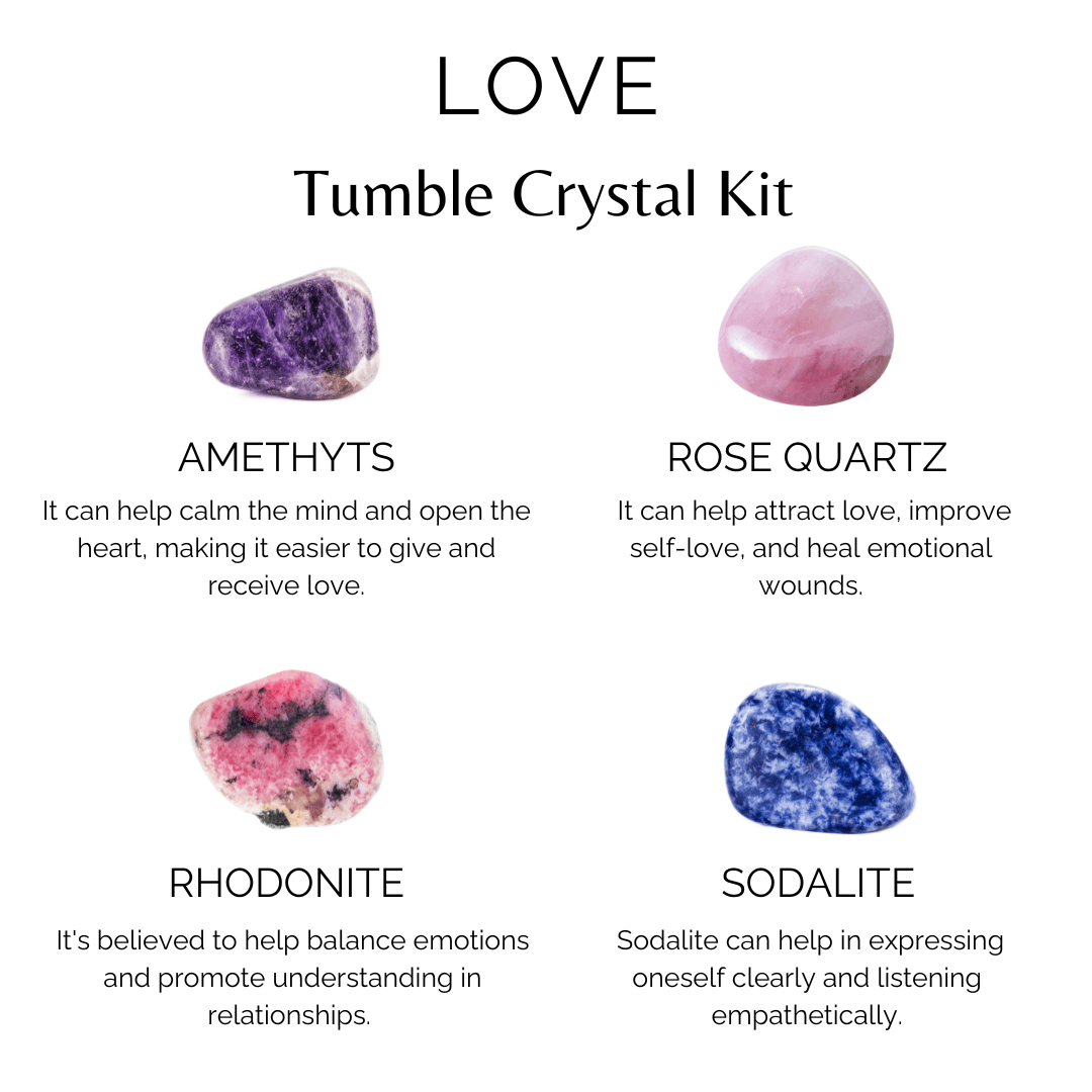 Attracting LOVE Crystal Kit, Gemstone Tumble Kit, Love Crystal Gift Set