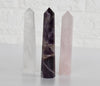 Pack of 3 Natural Crystal Tower Points, Genuine Quartz Crystal Wands