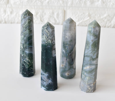 Moss Agate Tower Point (Tranquility and Emotional Balance)