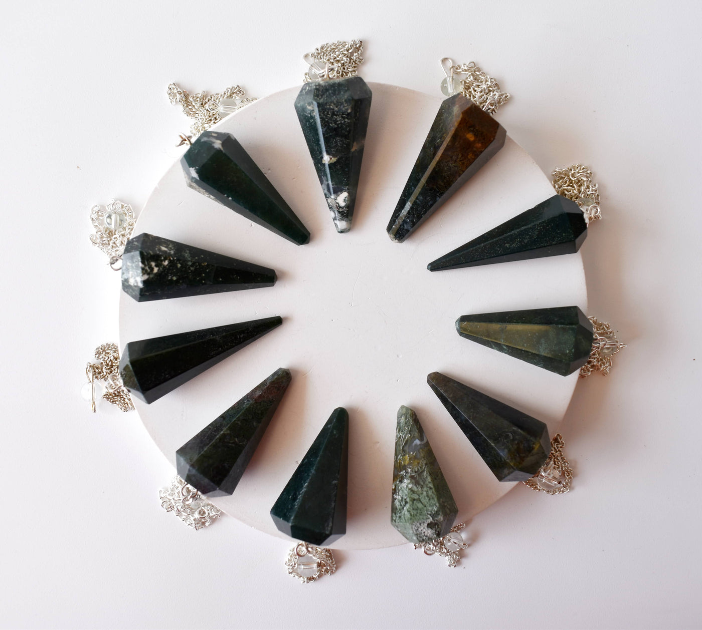 Moss Agate Pendulum (Purification and Balance)