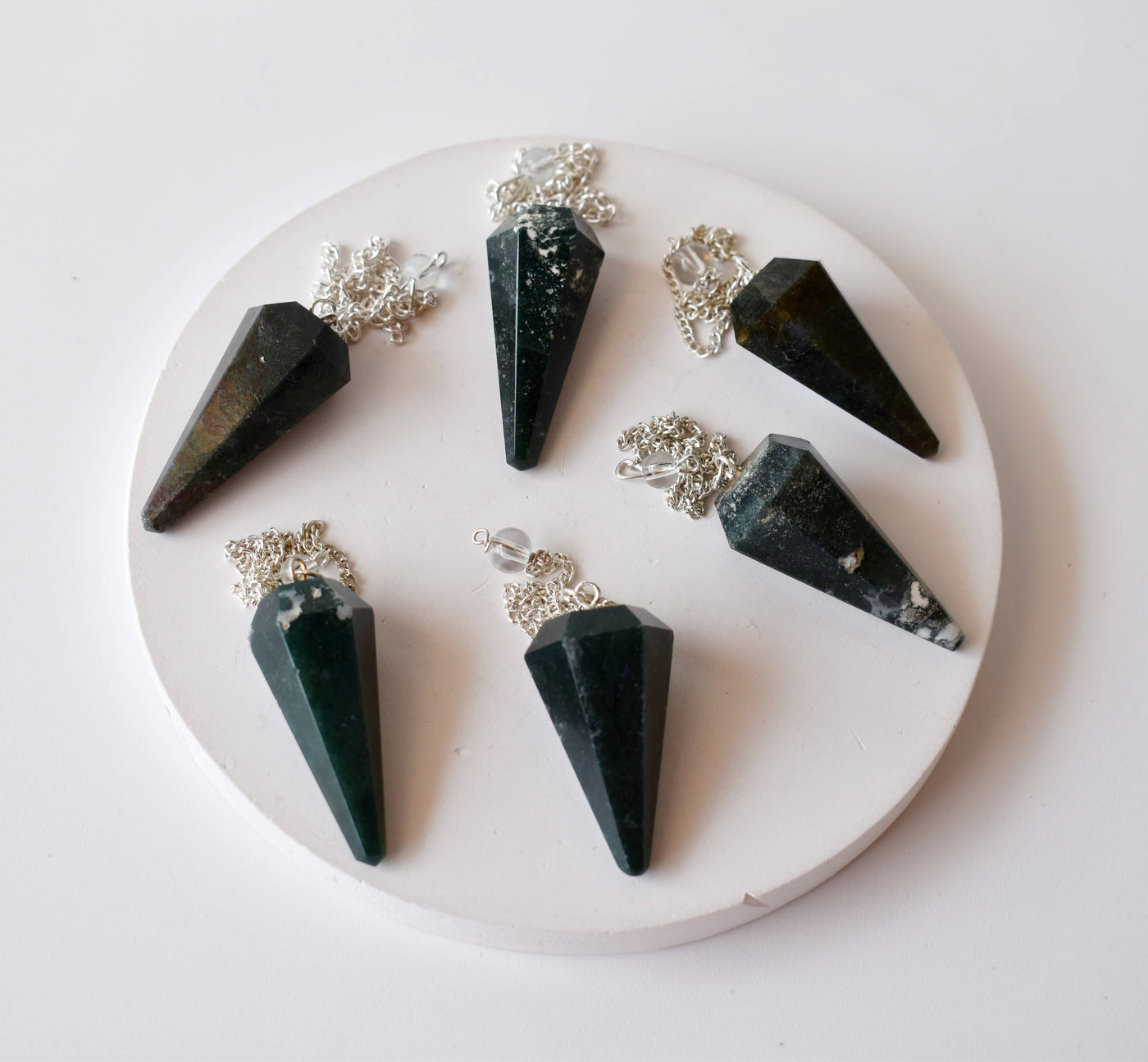 Moss Agate Pendulum (Purification and Balance)