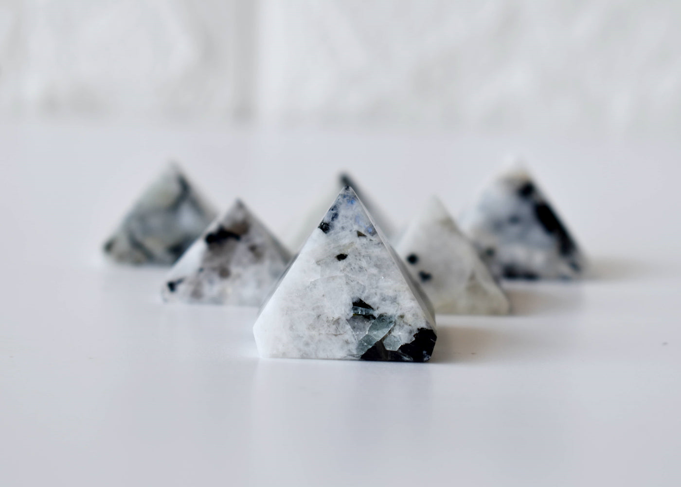 Rainbow Moonstone Pyramids (Bring Balance and compassion)