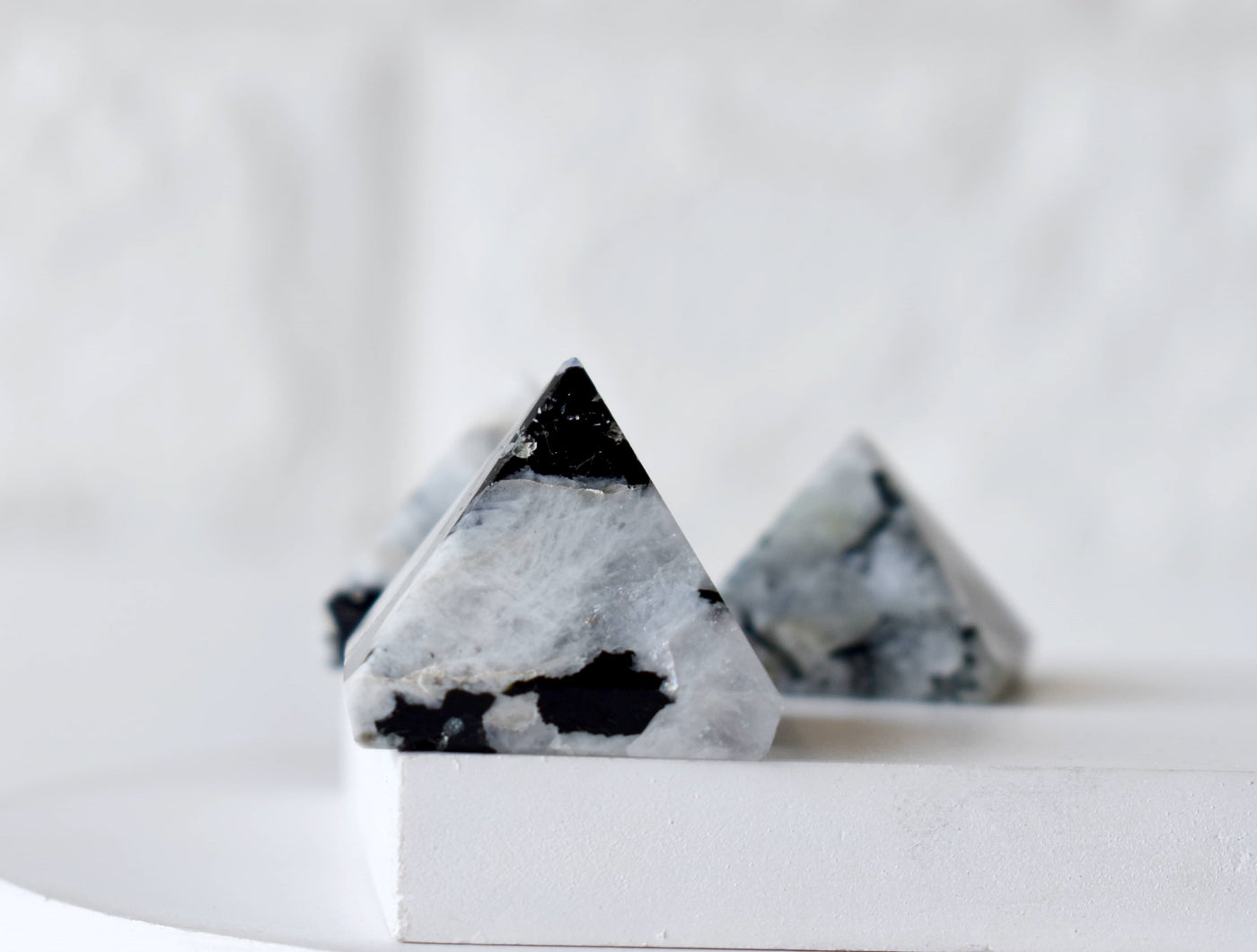 Rainbow Moonstone Pyramids (Bring Balance and compassion)