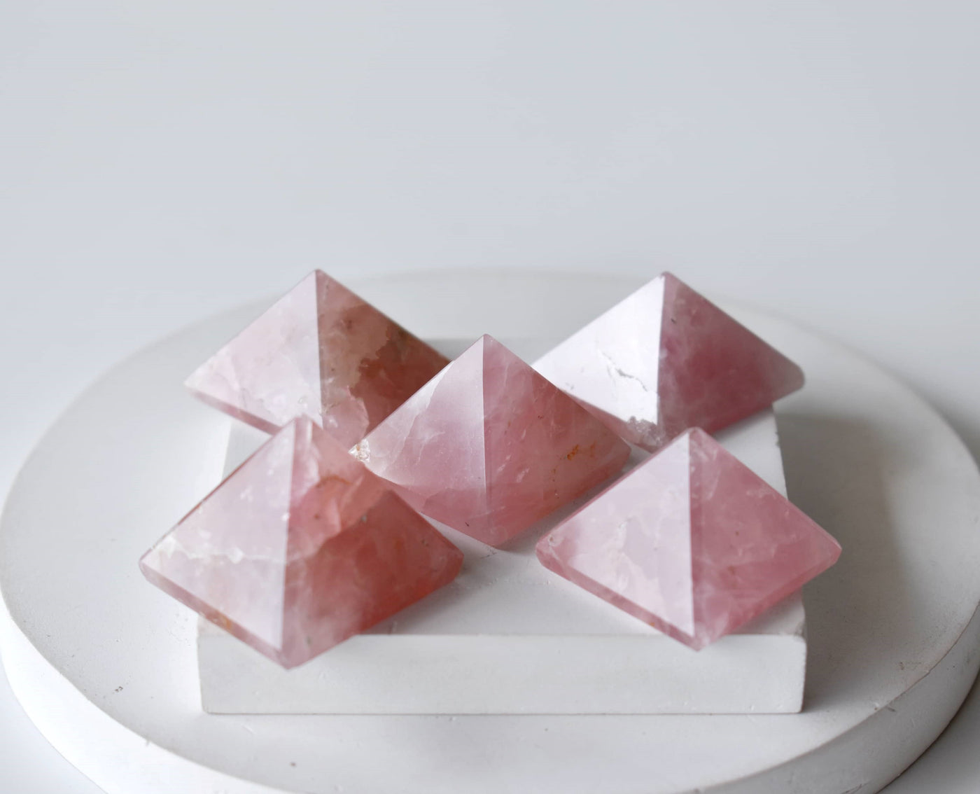 Rose Quartz Pyramids (Balance and Emotional Health)