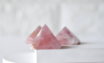 Rose Quartz Pyramids (Balance and Emotional Health)