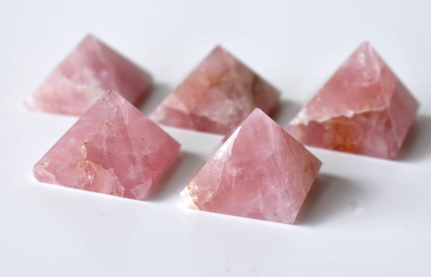 Rose Quartz Pyramids (Balance and Emotional Health)