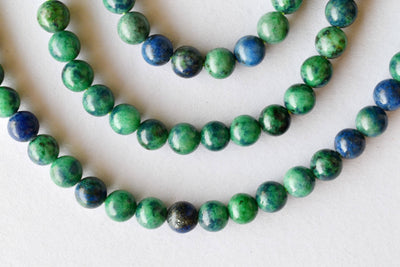 Azurite Malachite Beads, Natural Crystal Round Beads 4mm to 12mm