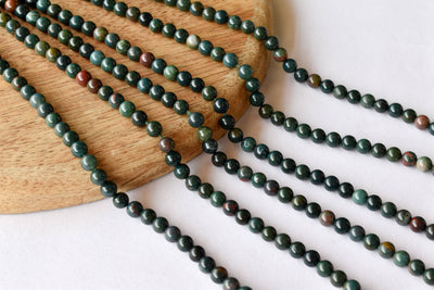 Bloodstone Beads, Natural Round Crystal Beads 4mm to 12mm