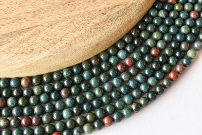 Bloodstone Beads, Natural Round Crystal Beads 4mm to 12mm