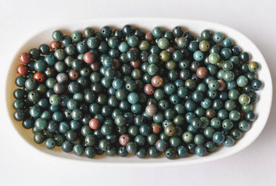 Bloodstone Beads, Natural Round Crystal Beads 4mm to 12mm