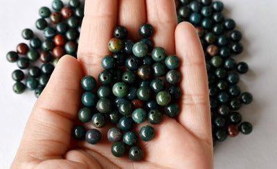 Bloodstone Beads, Natural Round Crystal Beads 4mm to 12mm