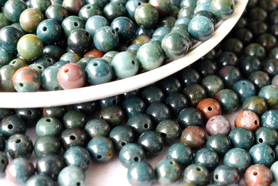 Bloodstone Beads, Natural Round Crystal Beads 4mm to 12mm