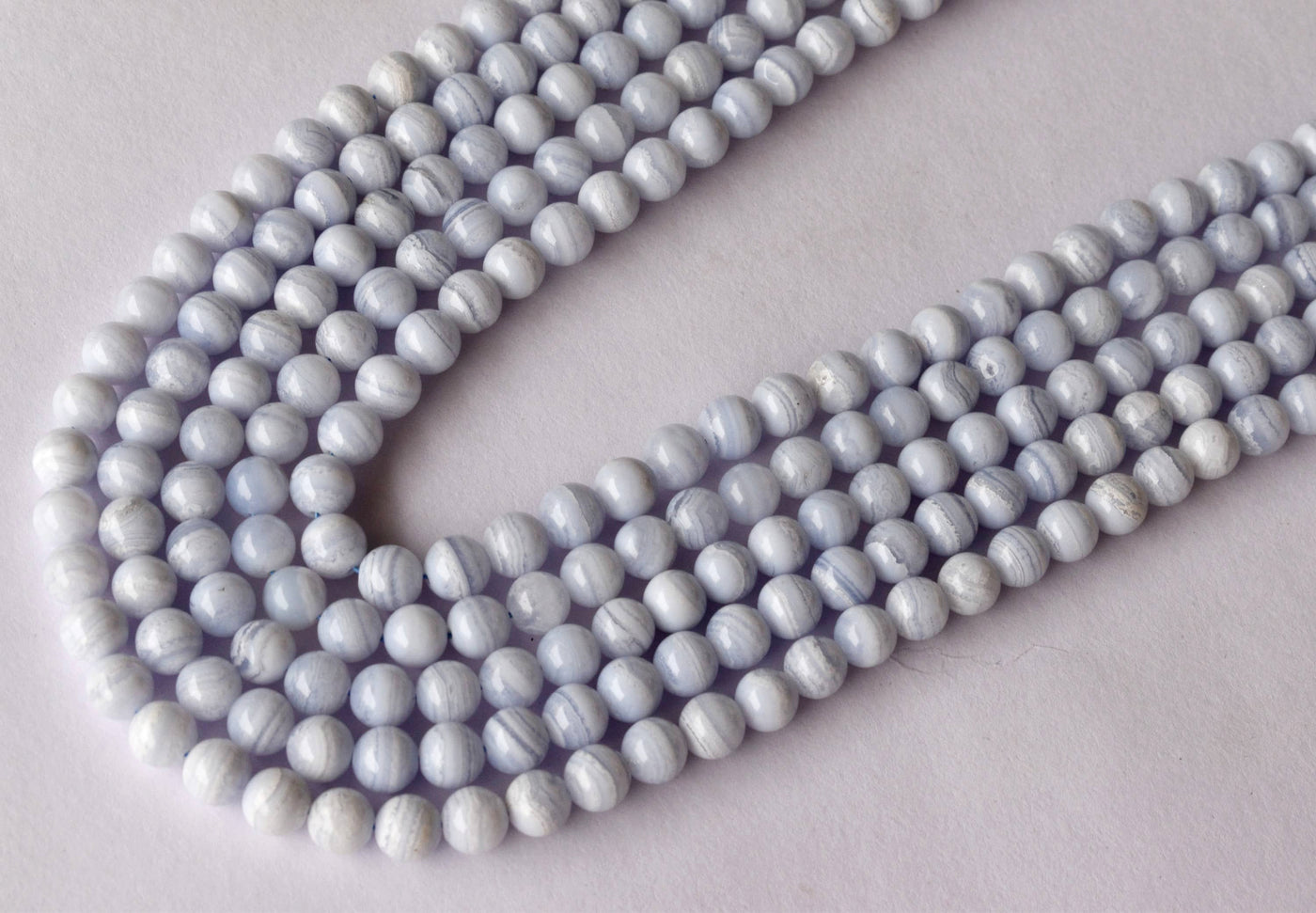 Blue Lace agate Beads, Natural Round Crystal Beads 6mm to 10mm