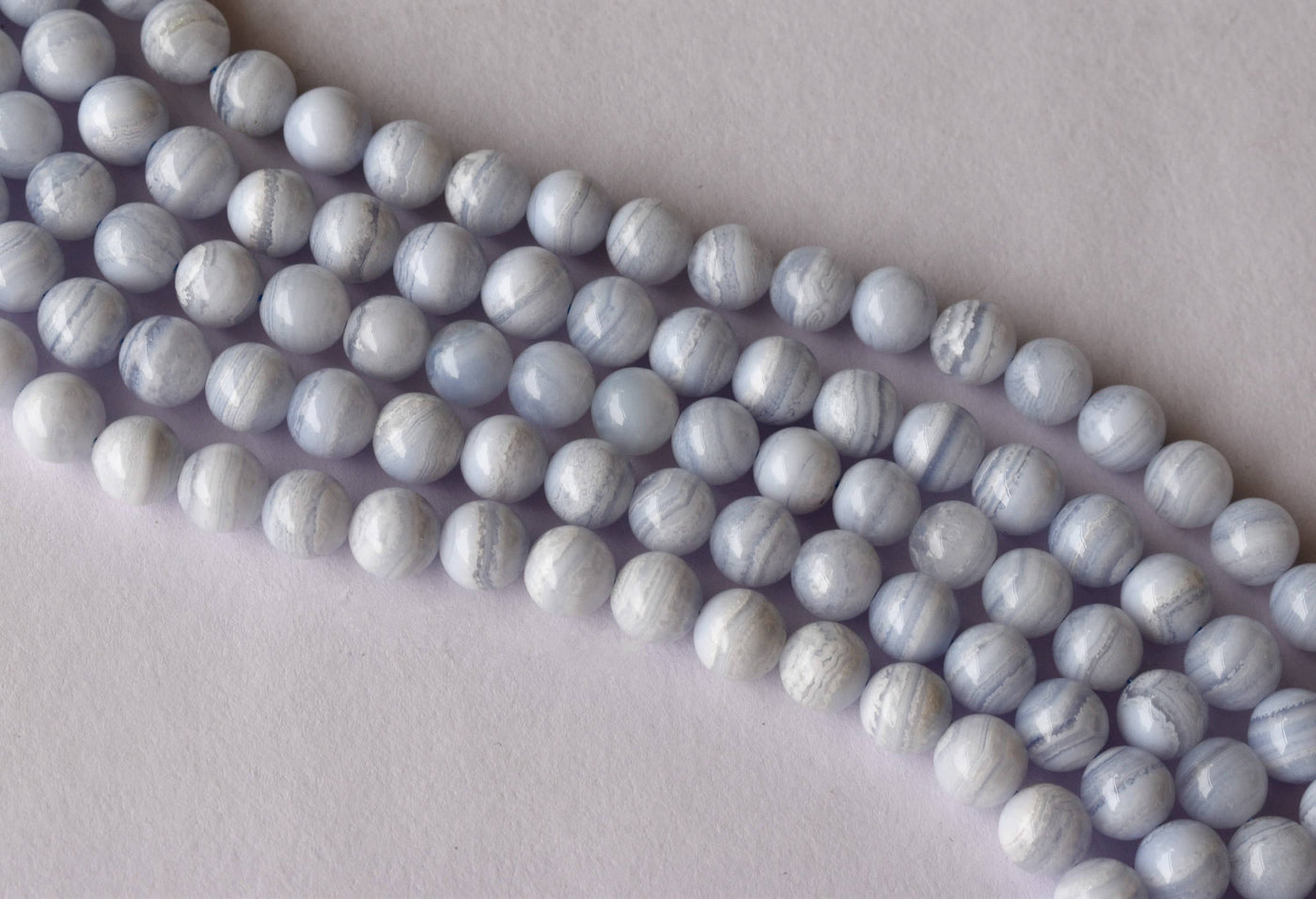 Blue Lace agate Beads, Natural Round Crystal Beads 6mm to 10mm