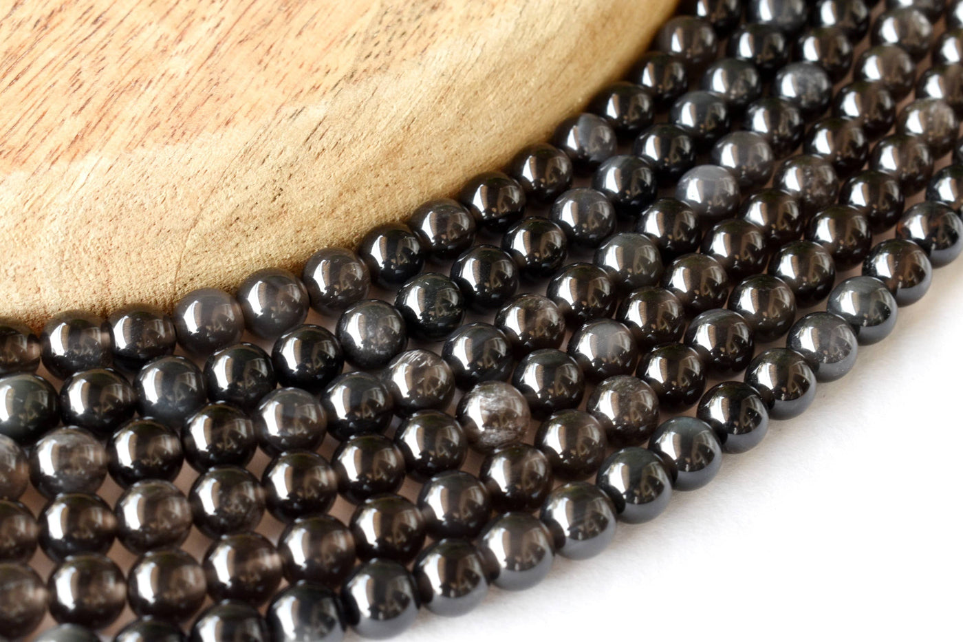 Black Obsidian Beads, Natural Round Crystal Beads 4mm to 18mm