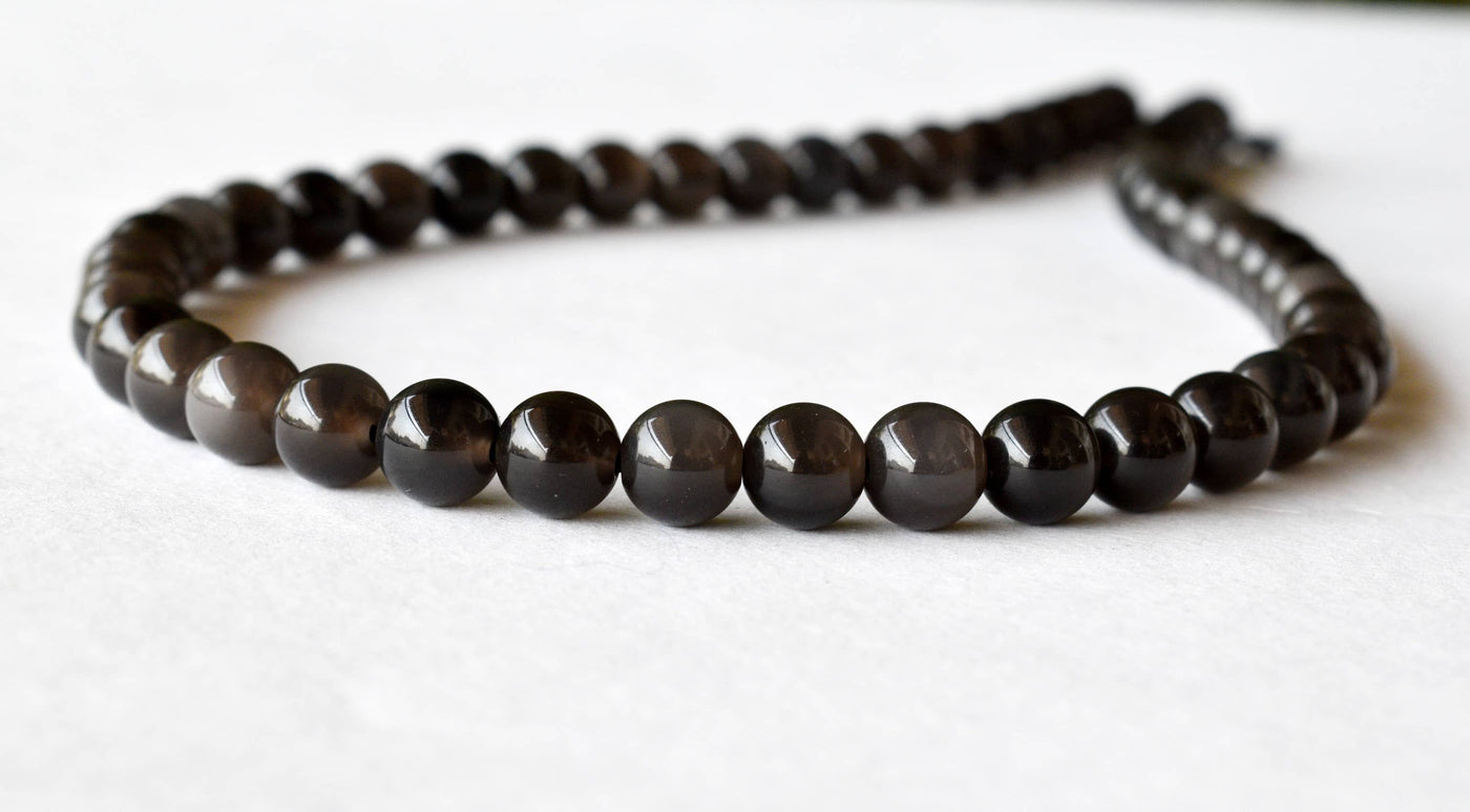 Black Obsidian Beads, Natural Round Crystal Beads 4mm to 18mm