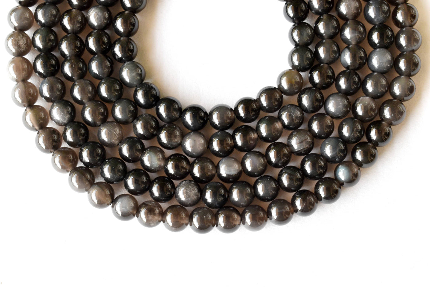 Black Obsidian Beads, Natural Round Crystal Beads 4mm to 18mm