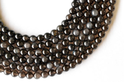 Black Obsidian Beads, Natural Round Crystal Beads 4mm to 18mm