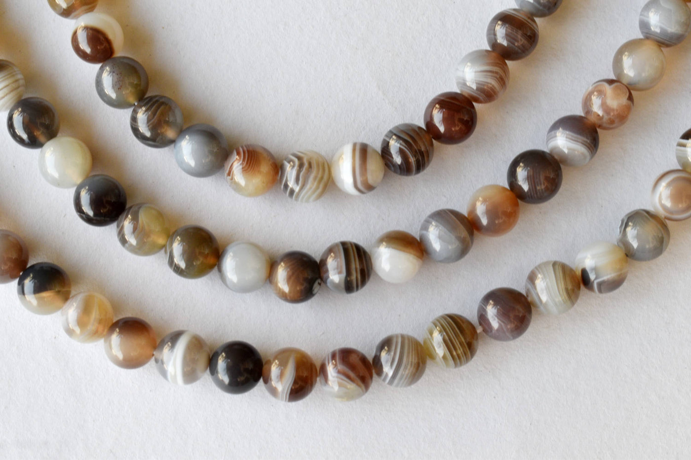 Botswana Agate Beads, Natural Round Crystal Beads 6mm to 12mm