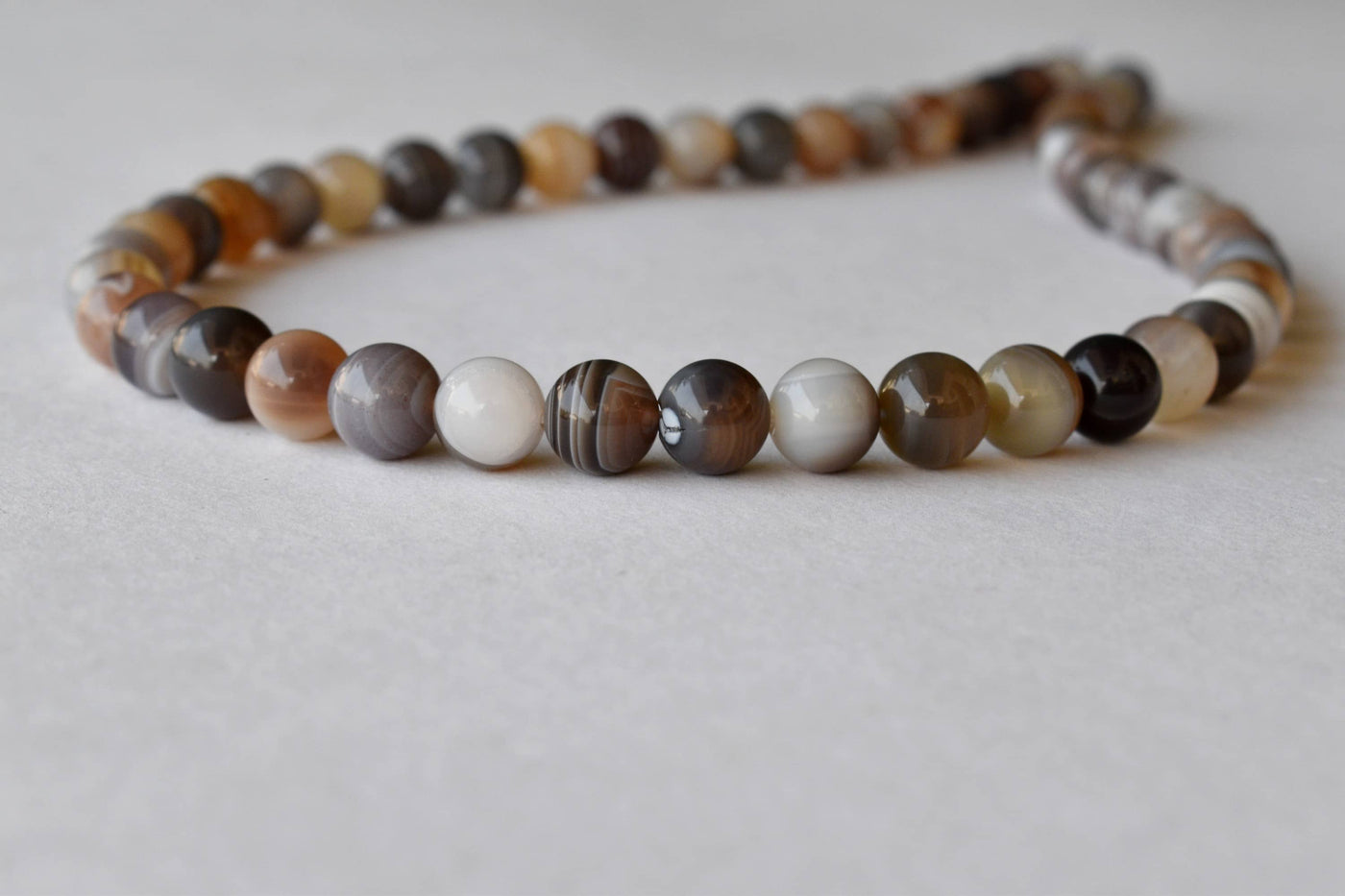 Botswana Agate Beads, Natural Round Crystal Beads 6mm to 12mm