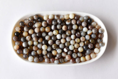 Botswana Agate Beads, Natural Round Crystal Beads 6mm to 12mm