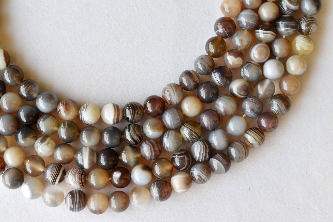 Botswana Agate Beads, Natural Round Crystal Beads 6mm to 12mm