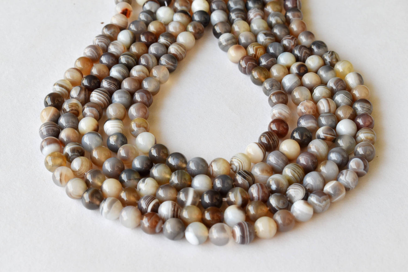 Botswana Agate Beads, Natural Round Crystal Beads 6mm to 12mm