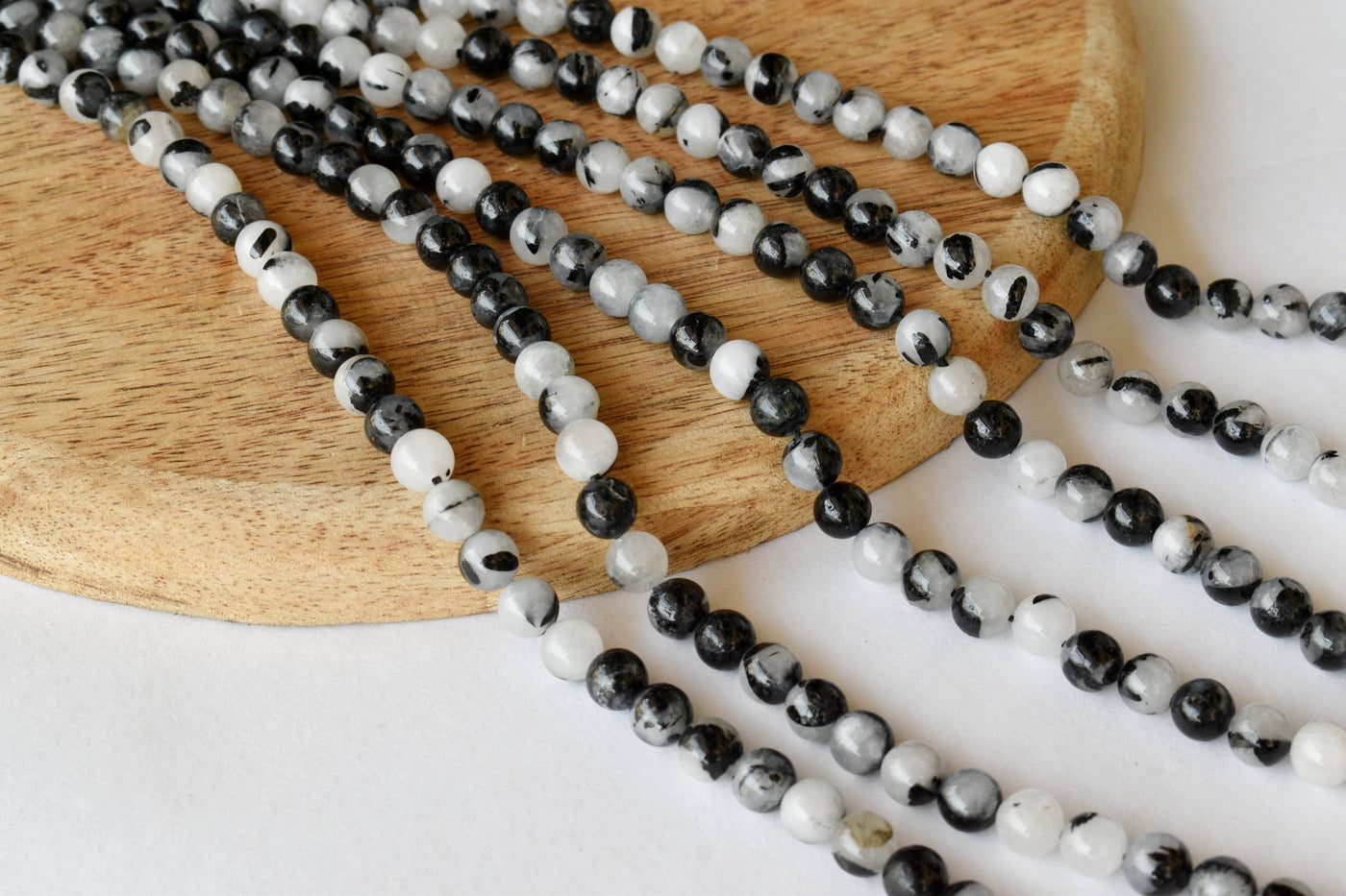 Black Rutile Beads, Natural Round Crystal Beads 6mm to 12mm