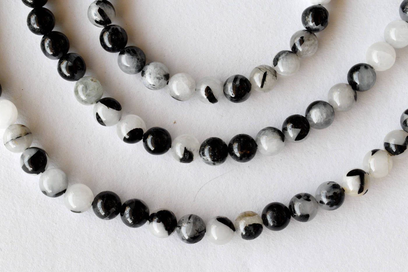 Black Rutile Beads, Natural Round Crystal Beads 6mm to 12mm