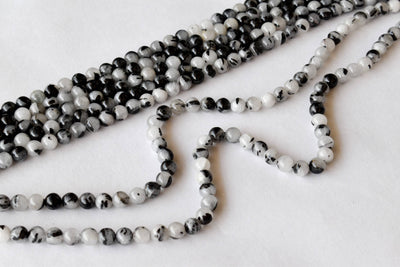 Black Rutile Beads, Natural Round Crystal Beads 6mm to 12mm