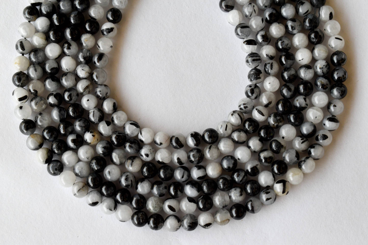 Black Rutile Beads, Natural Round Crystal Beads 6mm to 12mm