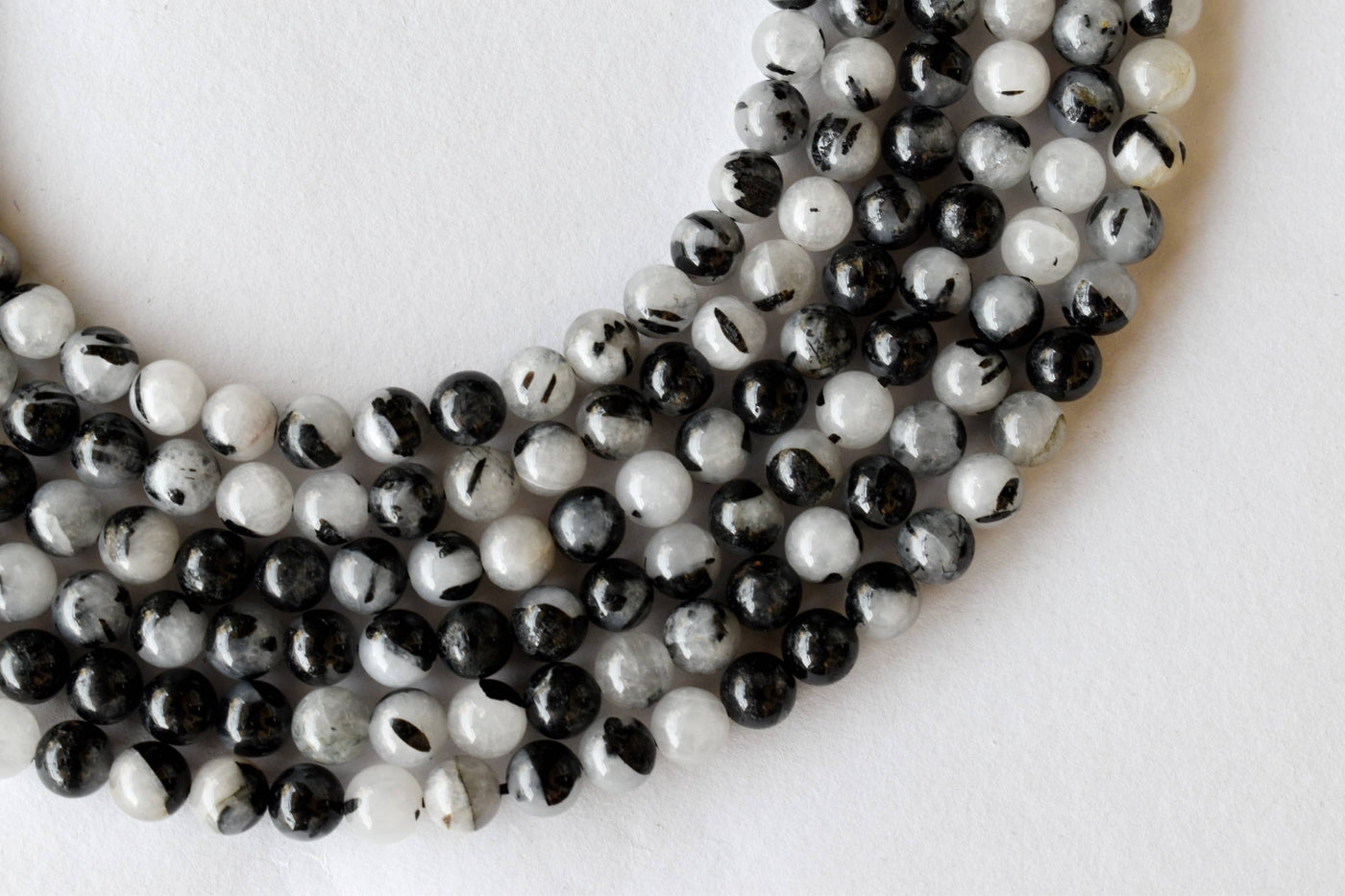 Black Rutile Beads, Natural Round Crystal Beads 6mm to 12mm