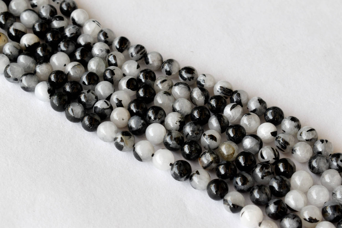 Black Rutile Beads, Natural Round Crystal Beads 6mm to 12mm