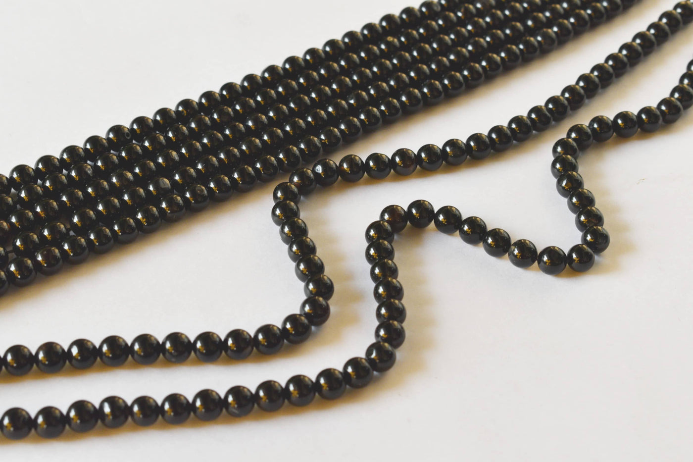 Black Tourmaline Beads, Natural Round Crystal Beads 4mm to 12mm