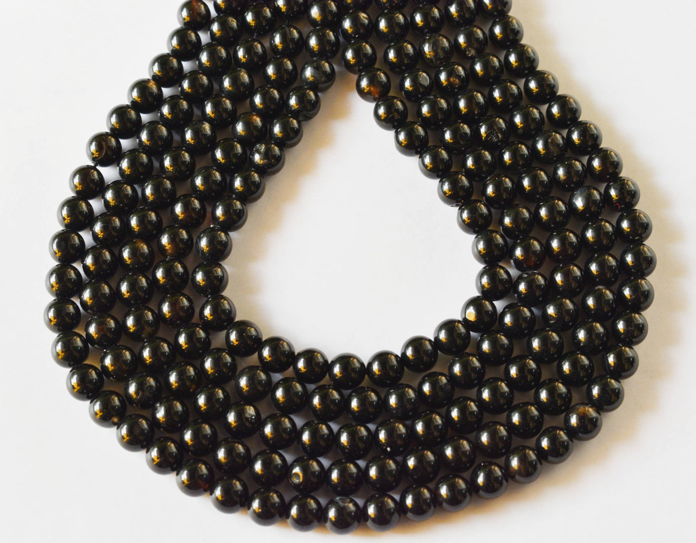 Black Tourmaline Beads, Natural Round Crystal Beads 4mm to 12mm