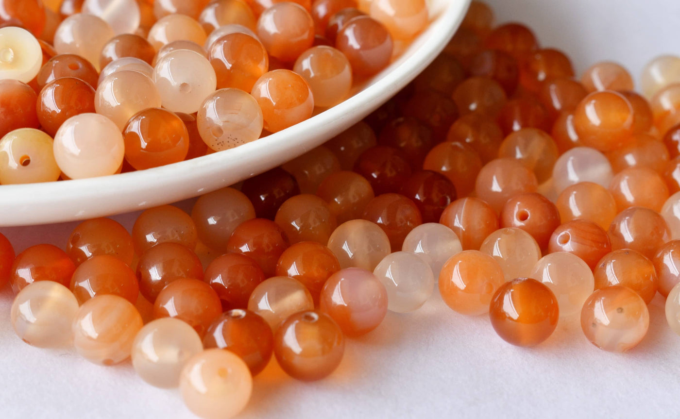 Carnelian Beads, Natural Round Crystal Beads 6mm to 10mm