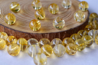 Natural Citrine Beads, Natural Round Crystal Beads 6mm to 10mm