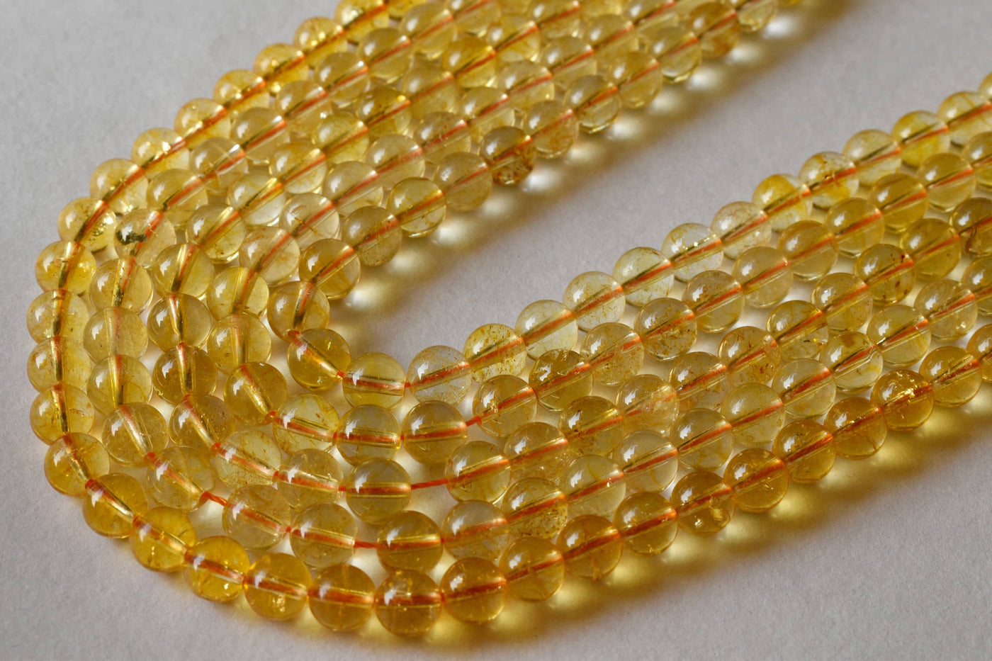 Citrine Heated Beads, Natural Round Crystal Beads 4mm to 12mm