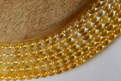 Citrine Heated Beads, Natural Round Crystal Beads 4mm to 12mm