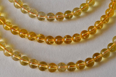 Citrine Heated Beads, Natural Round Crystal Beads 4mm to 12mm