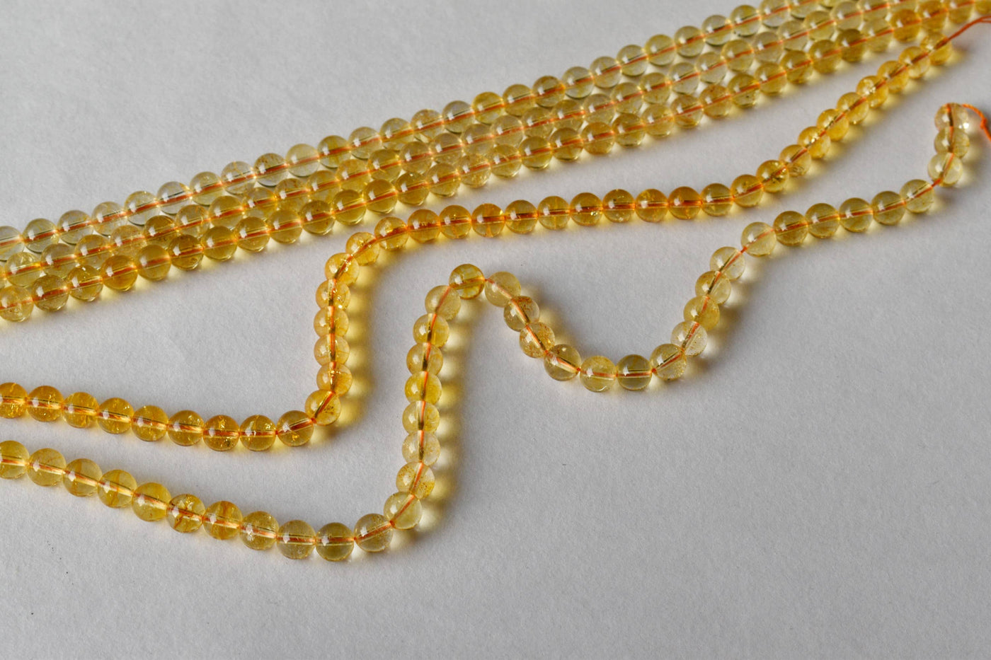 Citrine Heated Beads, Natural Round Crystal Beads 4mm to 12mm