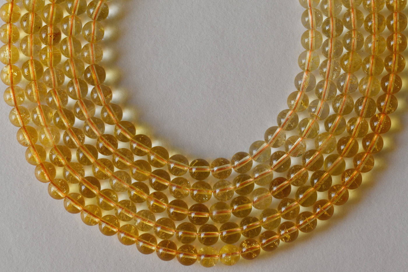 Citrine Heated Beads, Natural Round Crystal Beads 4mm to 12mm