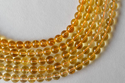 Citrine Heated Beads, Natural Round Crystal Beads 4mm to 12mm