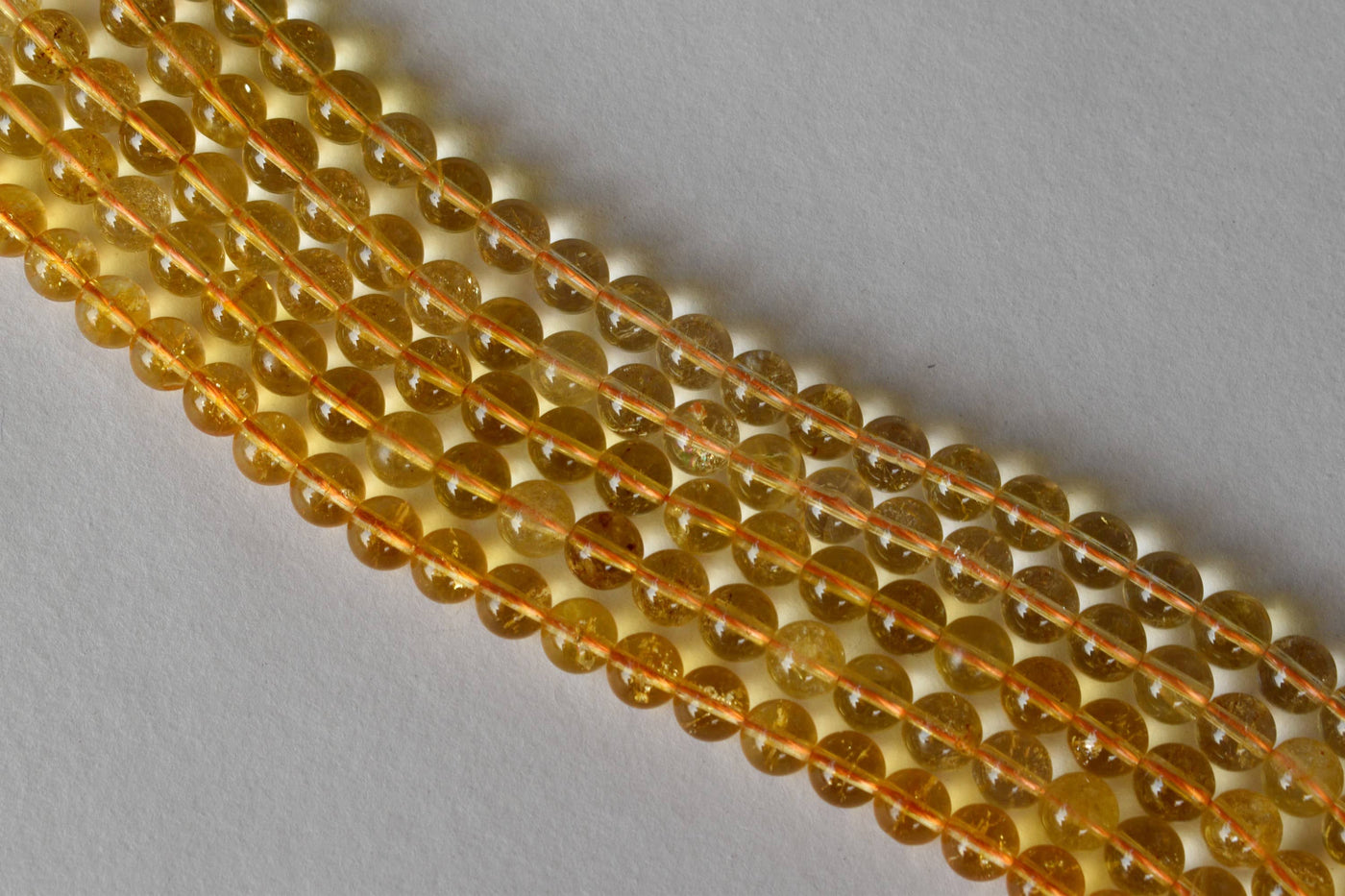 Citrine Heated Beads, Natural Round Crystal Beads 4mm to 12mm